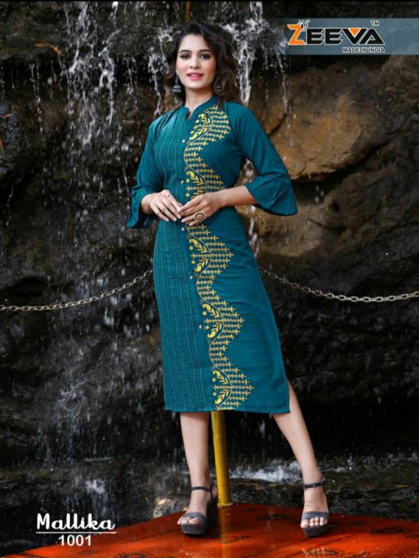 Zeeva Mallika Rayon Designer Kurti Collection